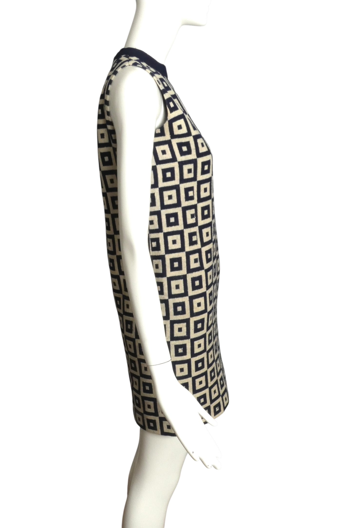 PIERRE CARDIN (HAUTE COUTURE)- 1970 Linen Dress & Jacket Ensemble, Size-2