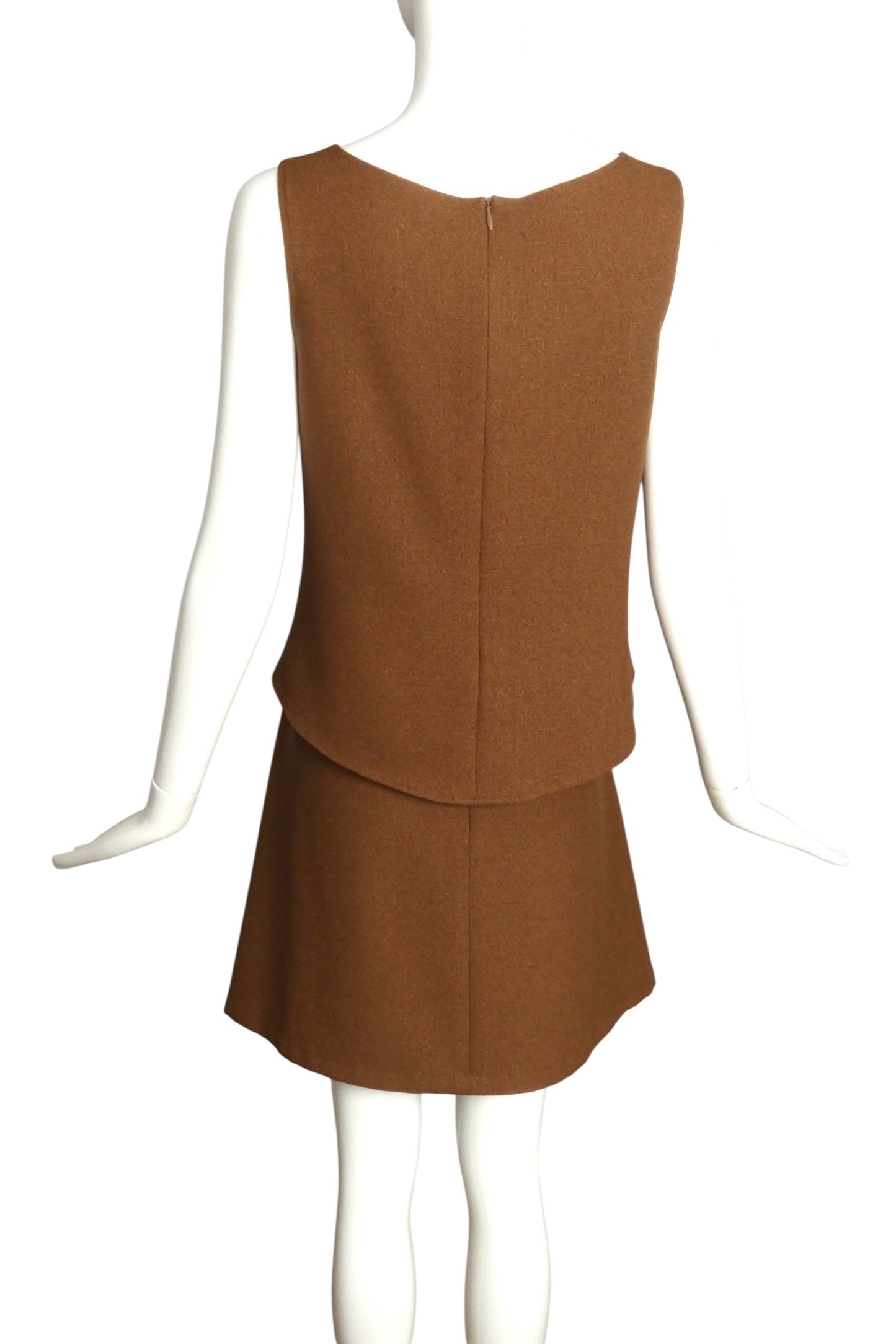 PIERRE CARDIN BOUTIQUE-1990s Brown 2pc Knit Skirt Ensemble, Size-4