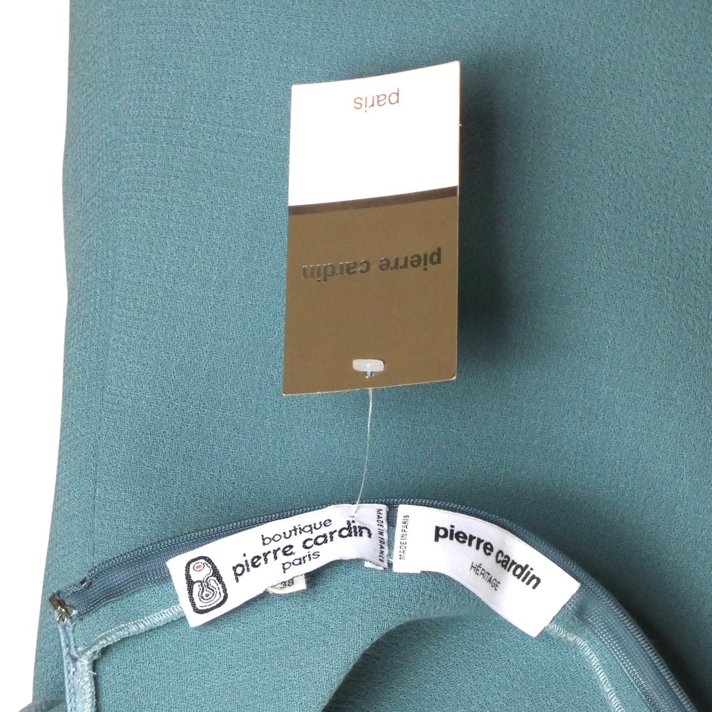 PIERRE CARDIN BOUTIQUE-2010 Blue Wool Crepe Dress, Size-6