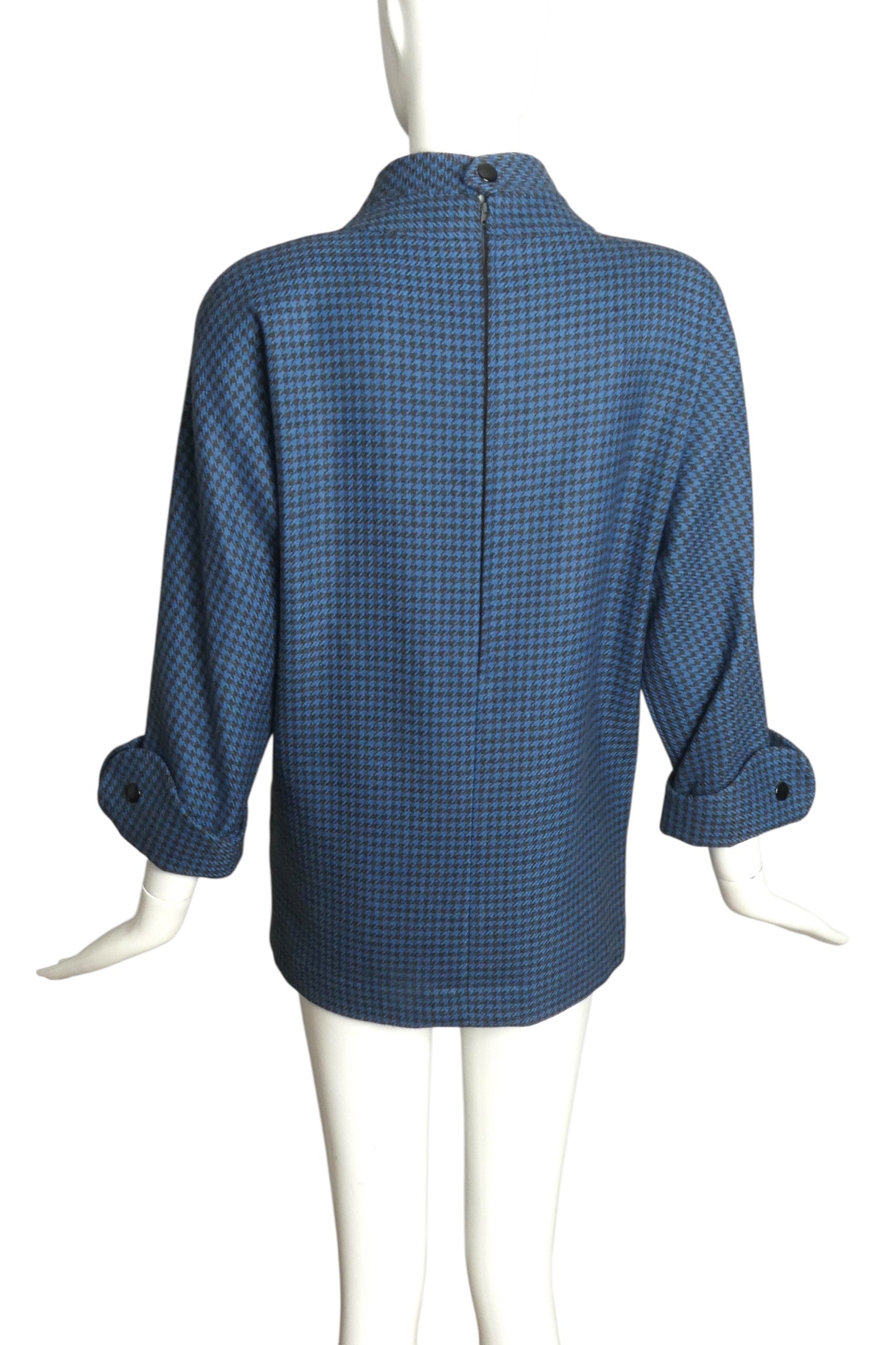 PIERRE CARDIN BOUTIQUE-1985 Wool Houndstooth Tunic, Size-6