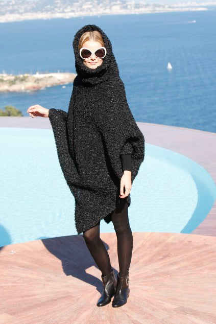 PIERRE CARDIN BOUTIQUE-2008 Puckered Organza Cowl Dress, Size-O/S