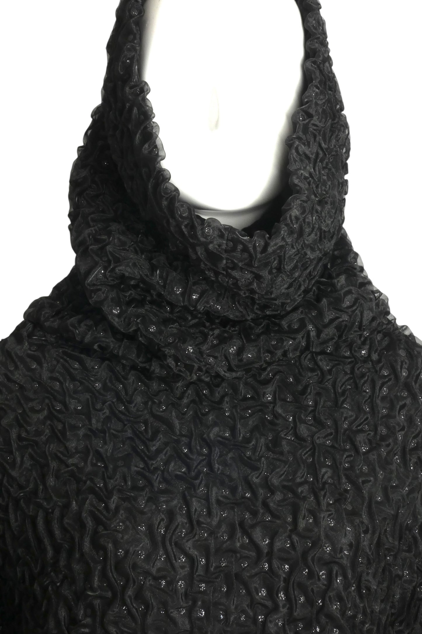 PIERRE CARDIN BOUTIQUE-2008 Puckered Organza Cowl Dress, Size-O/S