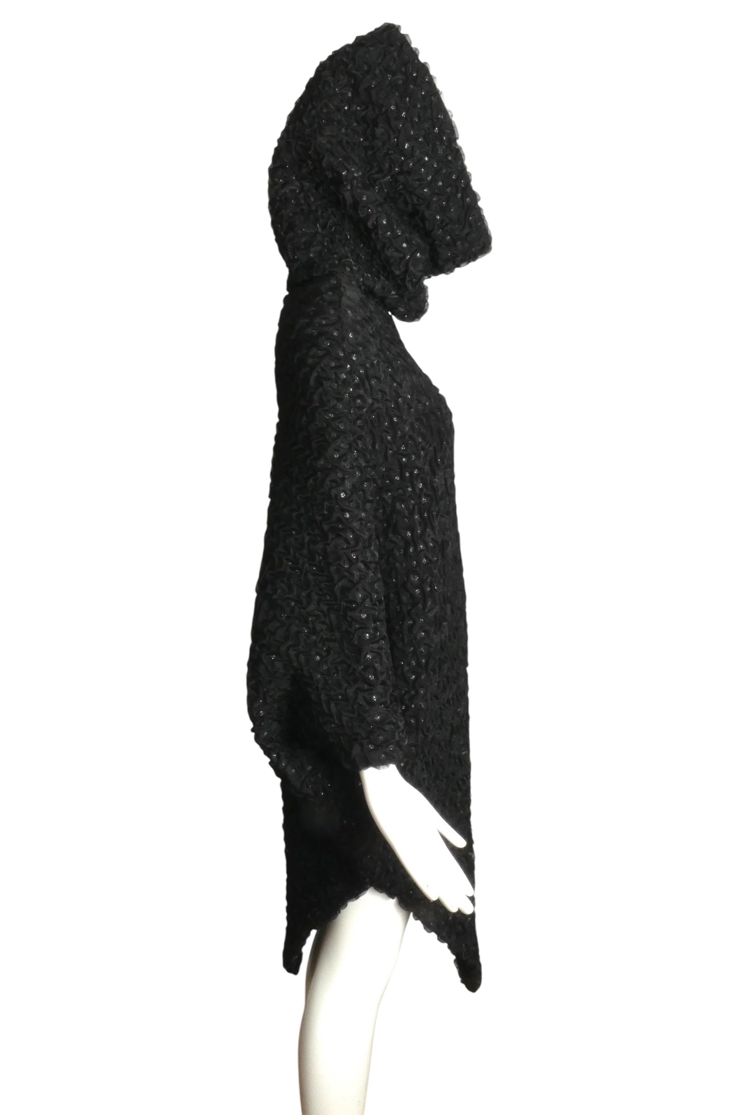 PIERRE CARDIN BOUTIQUE-2008 Puckered Organza Cowl Dress, Size-O/S