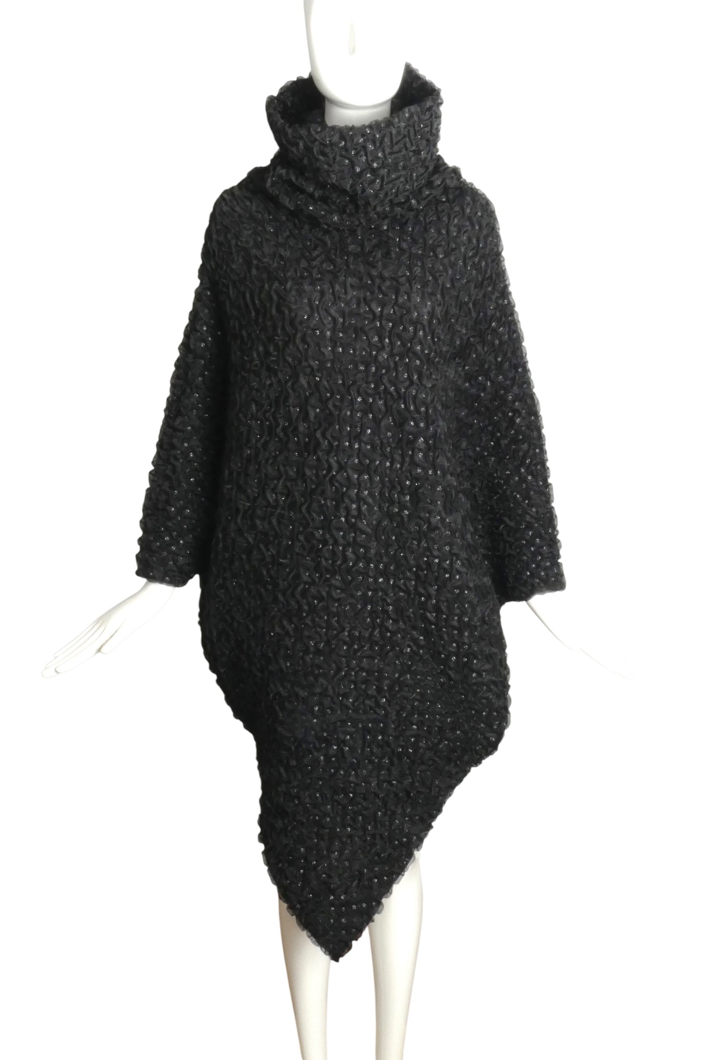 PIERRE CARDIN BOUTIQUE-2008 Puckered Organza Cowl Dress, Size-O/S