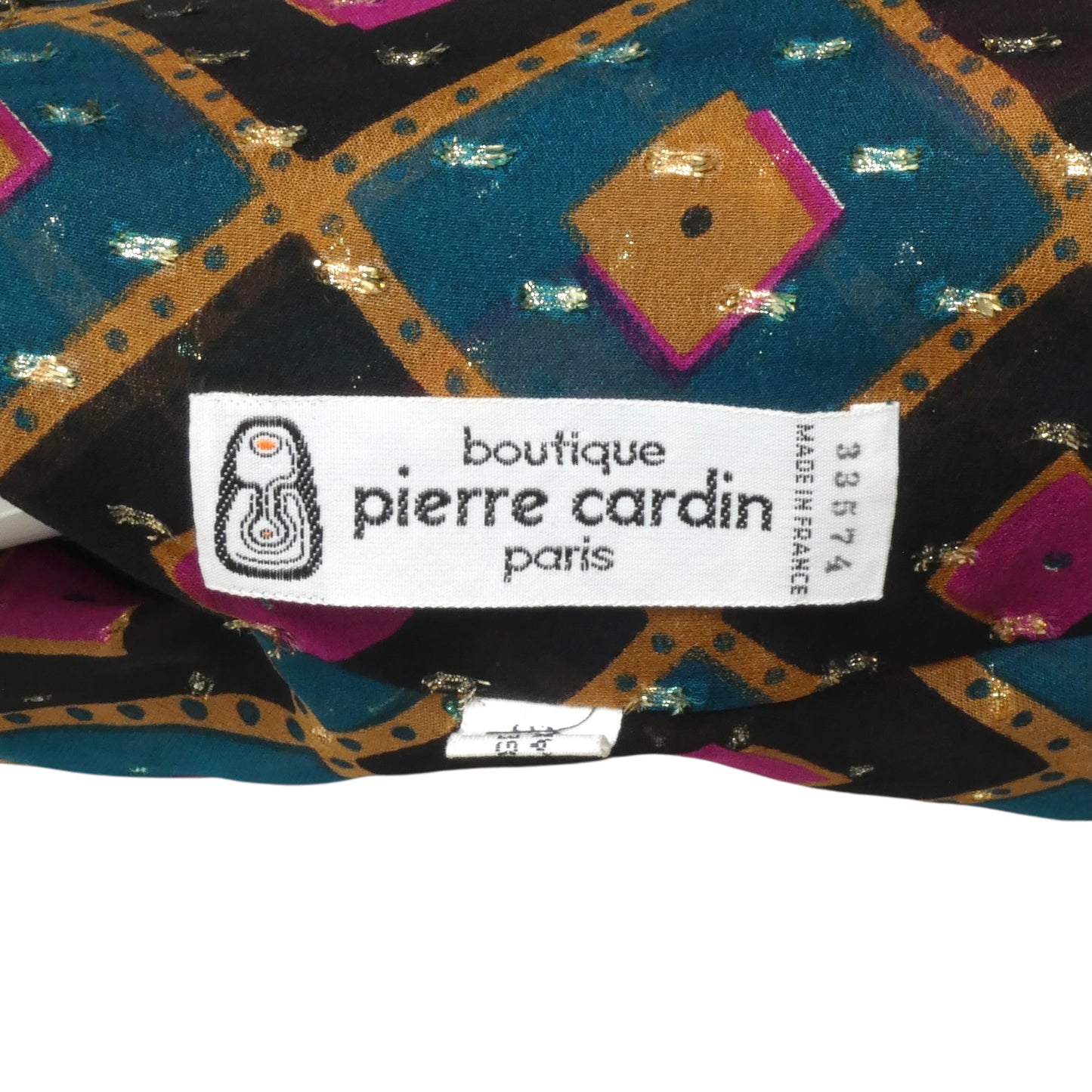 PIERRE CARDIN-1990s Georgette Print Blouse, Size-8