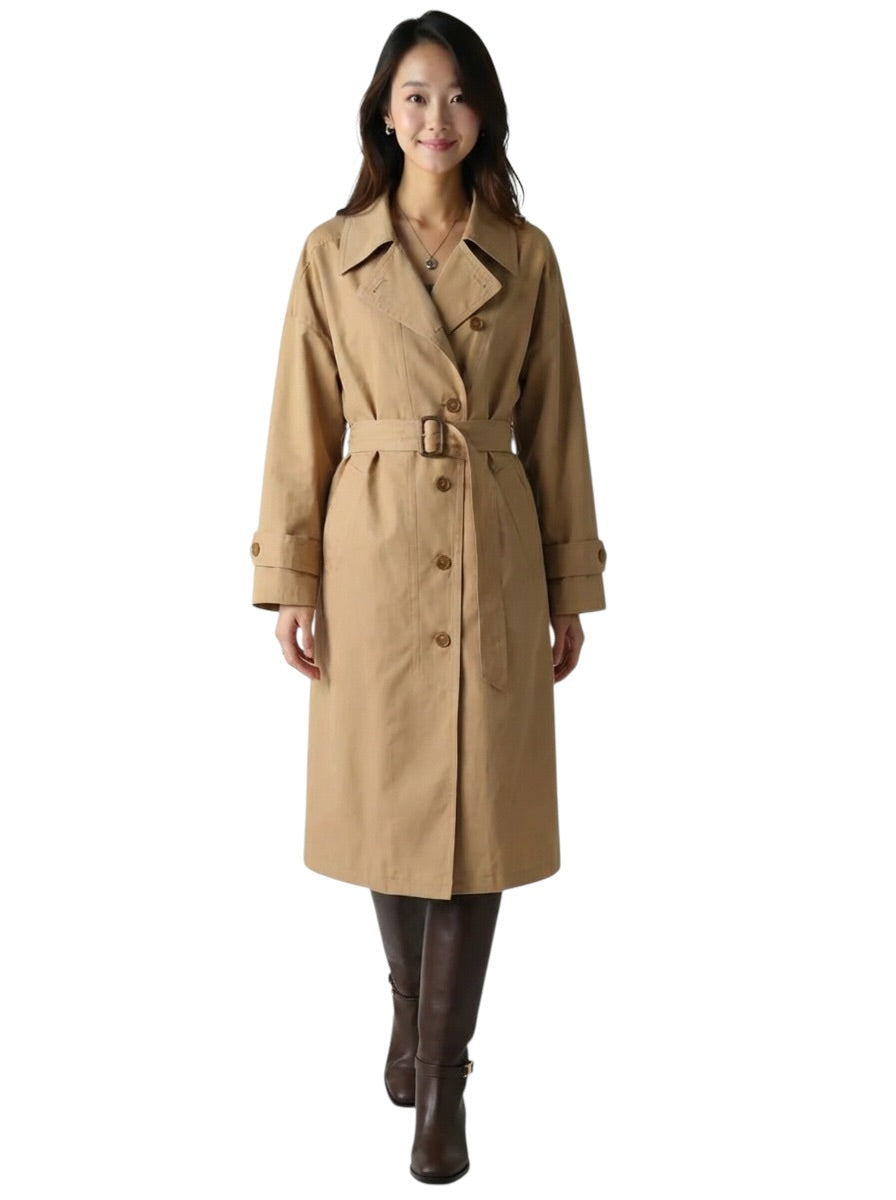 1990s Cotton Trench Coat, Size-12