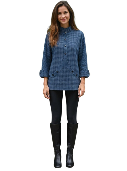 1985 Wool Houndstooth Tunic, Size-6