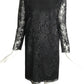 PIERRE CARDIN BOUTIQUE-1990s Black Lace & Rhinestone Dress, Size-10