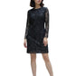1990s Black Lace & Rhinestone Dress, Size-10