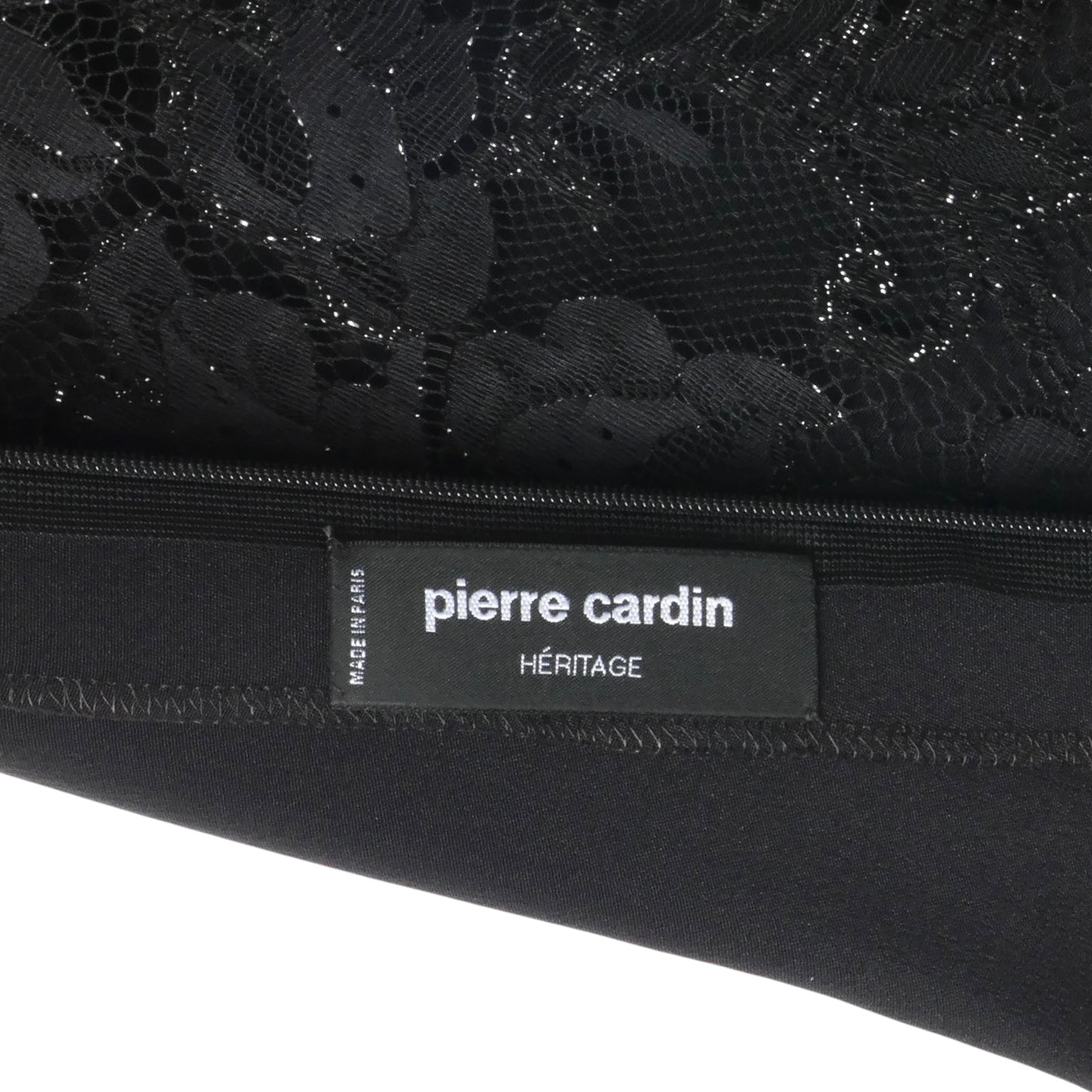 PIERRE CARDIN BOUTIQUE-1990s Black Lace & Rhinestone Dress, Size-10