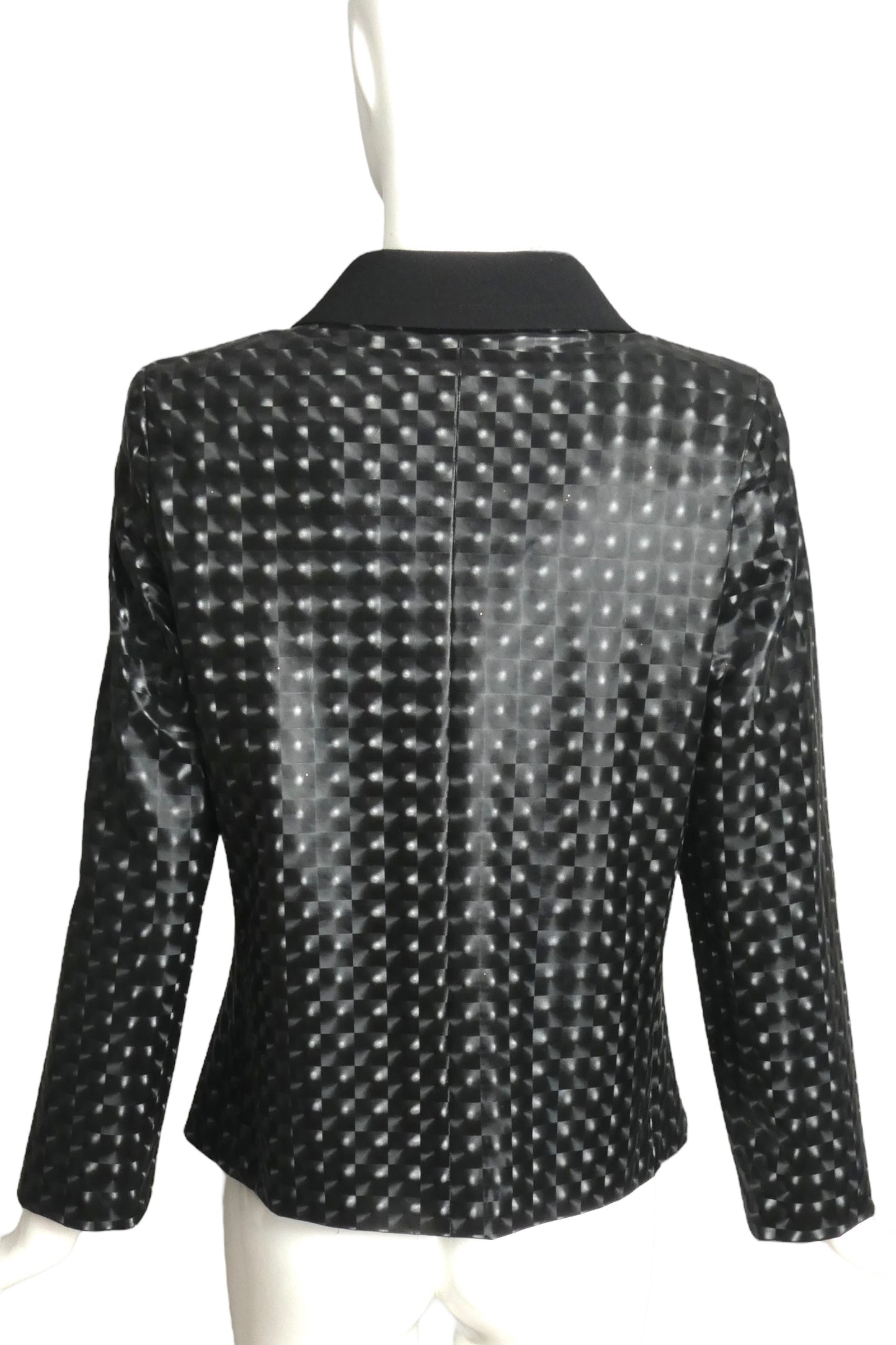 PIERRE CARDIN BOUTIQUE-2011 Black Hologram Vinyl Jacket, Size-6
