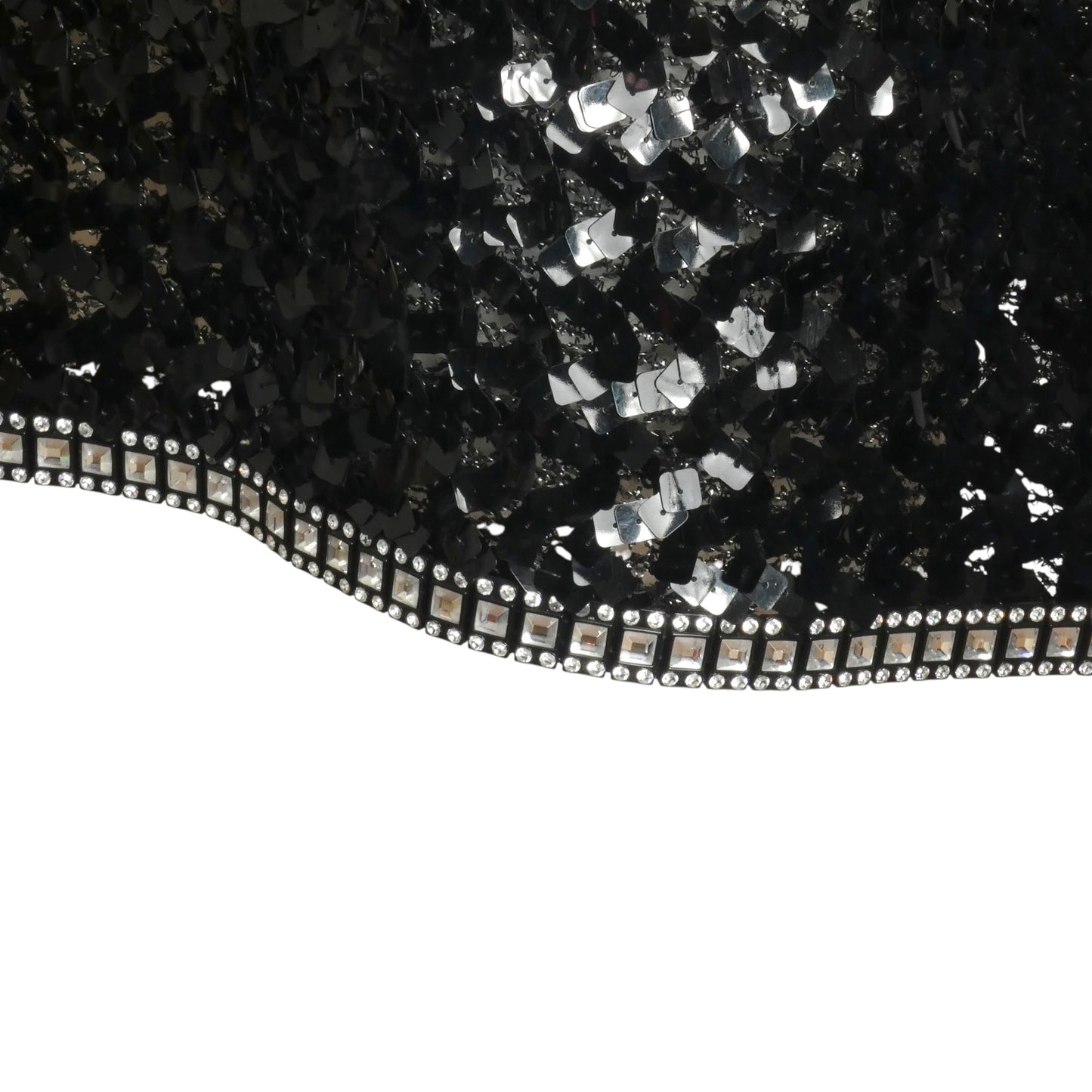 PIERRE CARDIN BOUTIQUE-1990s Black Sequin & Velvet Cocktail Dress, Size-12