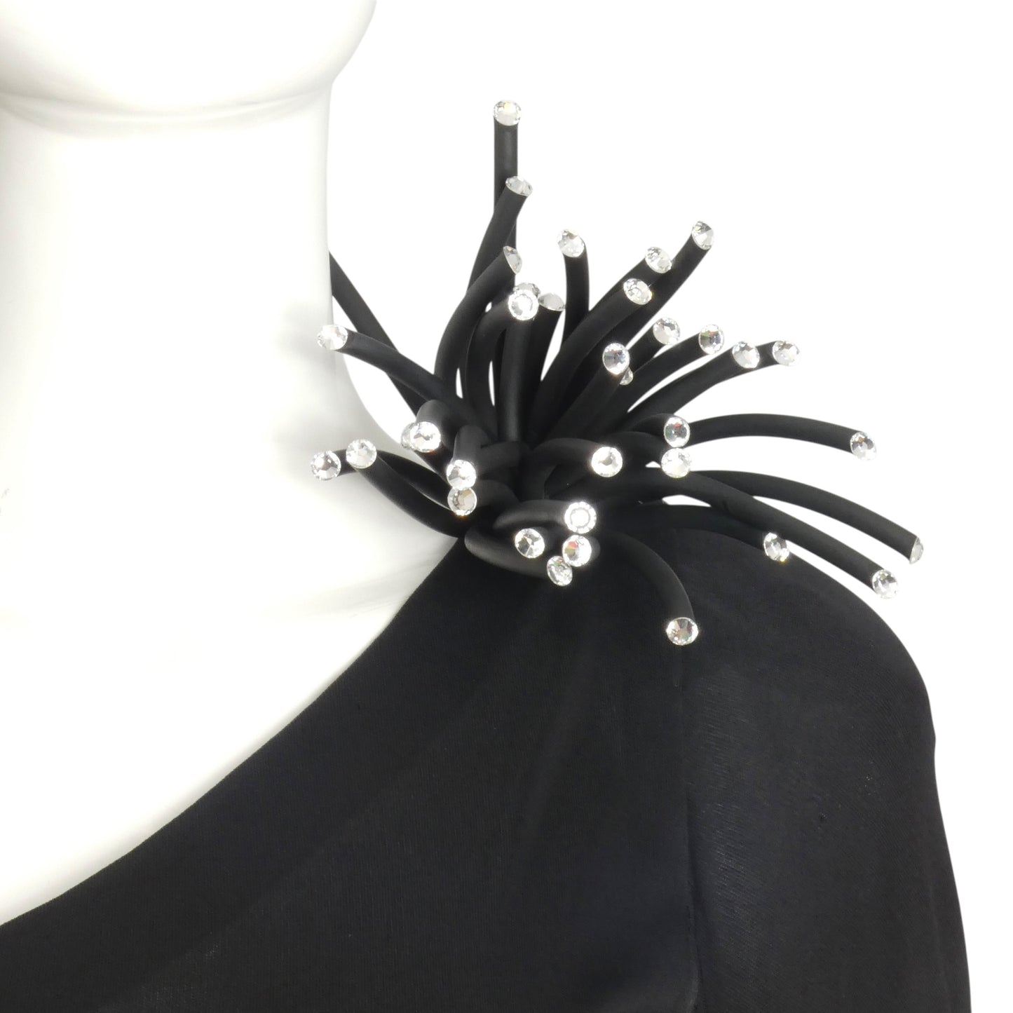 PIERRE CARDIN (HAUTE COUTURE)-2008 Black Jersey Knit Evening Dress, Size 4