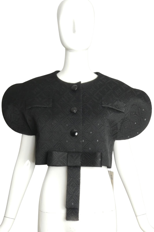 PIERRE CARDIN (HAUTE COUTURE)-1992 Structured Bolero Jacket, Size-8