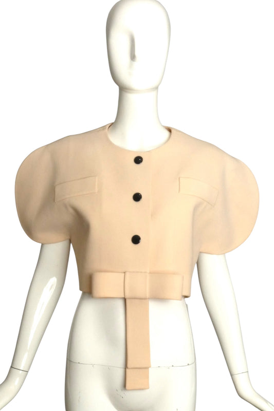 PIERRE CARDIN (HAUTE COUTURE)-1992 Structured Bolero Jacket, Size-6