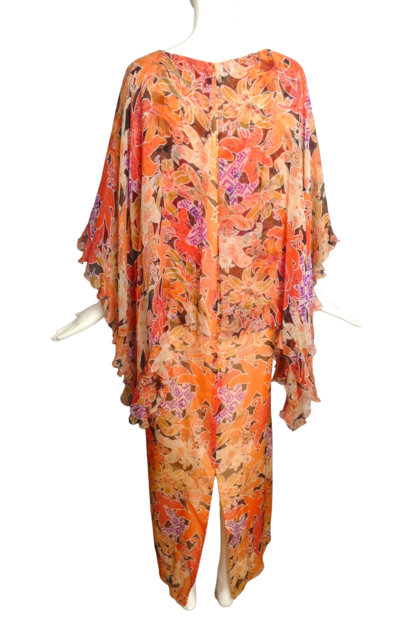 PIERRE CARDIN -2009 Floral Chiffon Evening Dress, Size 10