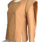 PIERRE CARDIN Boutique-1996 Beige Sculptured Wool Jacket, Size-4