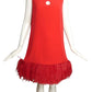 PIERRE CARDIN (HAUTE COUTURE)-2008 Red Crepe Trapeze Dress, Size-6