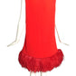 PIERRE CARDIN (HAUTE COUTURE)-2008 Red Crepe Trapeze Dress, Size-6