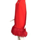 PIERRE CARDIN (HAUTE COUTURE)-2008 Red Crepe Trapeze Dress, Size-6