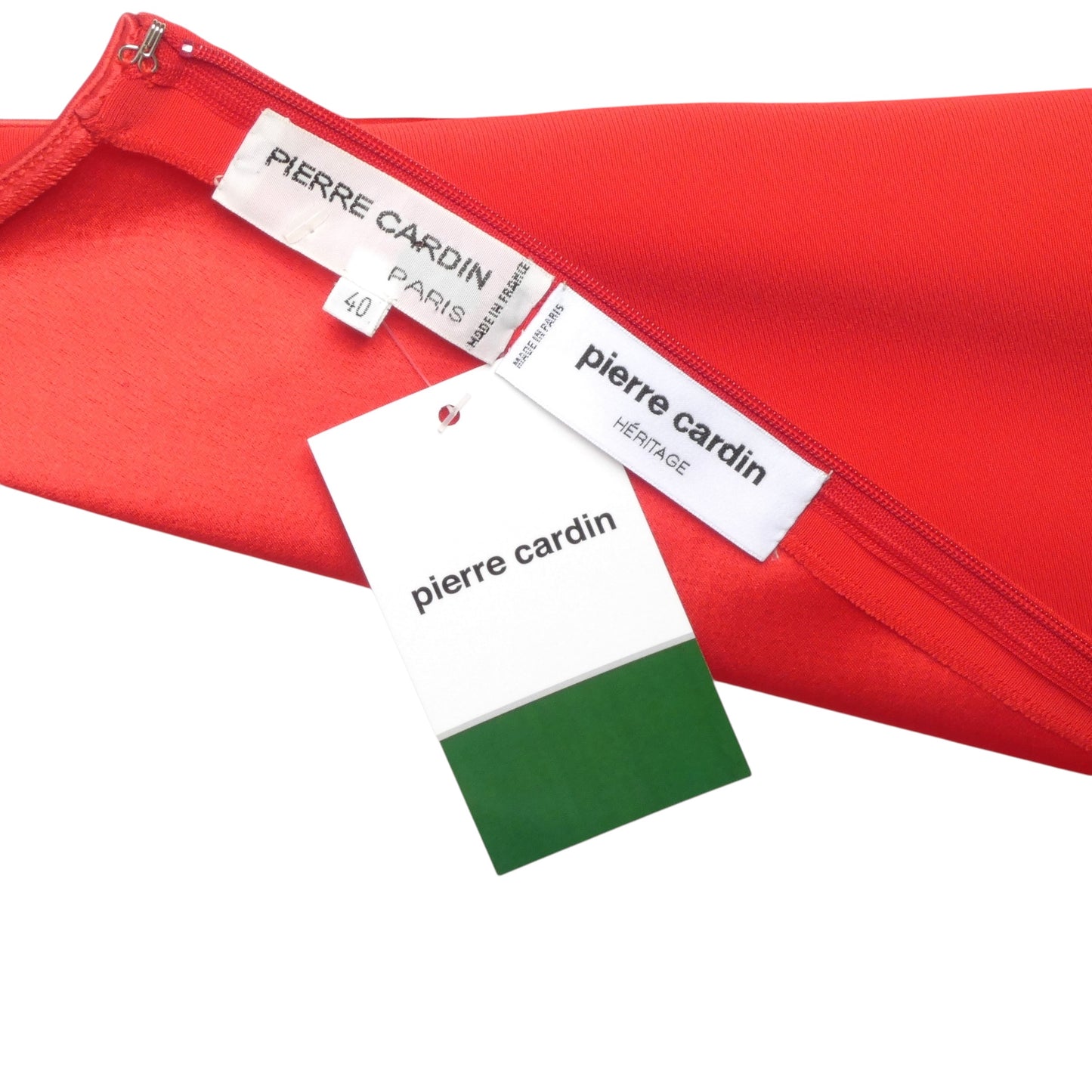 PIERRE CARDIN (HAUTE COUTURE)-2008 Red Crepe Trapeze Dress, Size-6