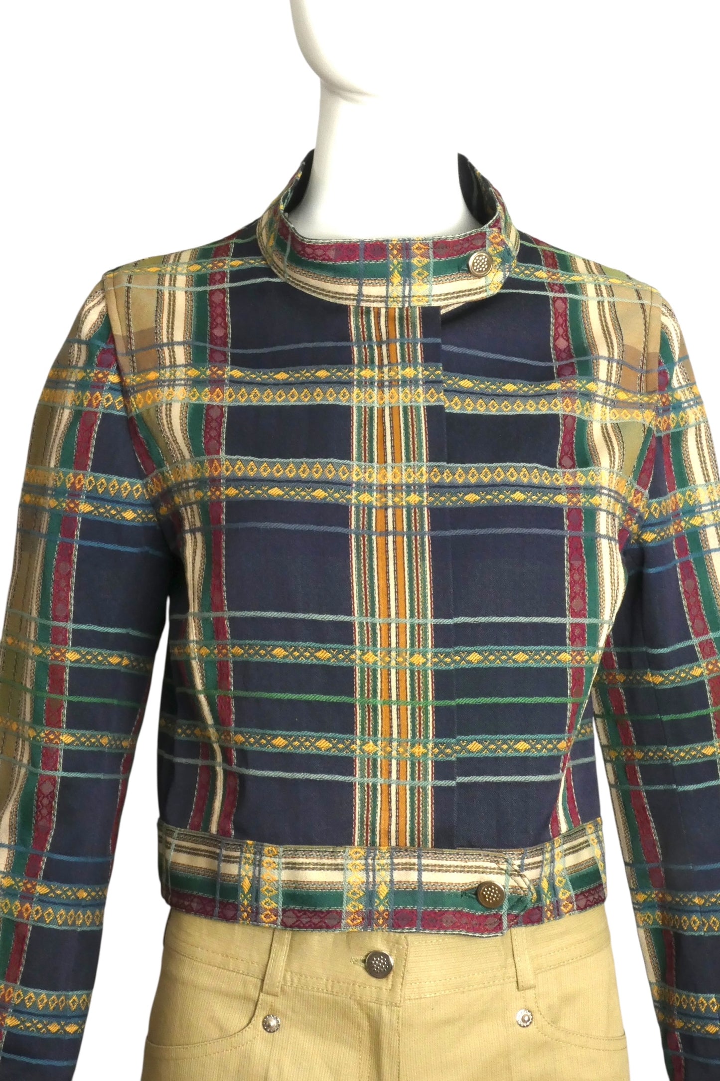 PIERRE CARDIN BOUTIQUE-1997 Cotton Brocade & Twill Pant Suit, Size-6