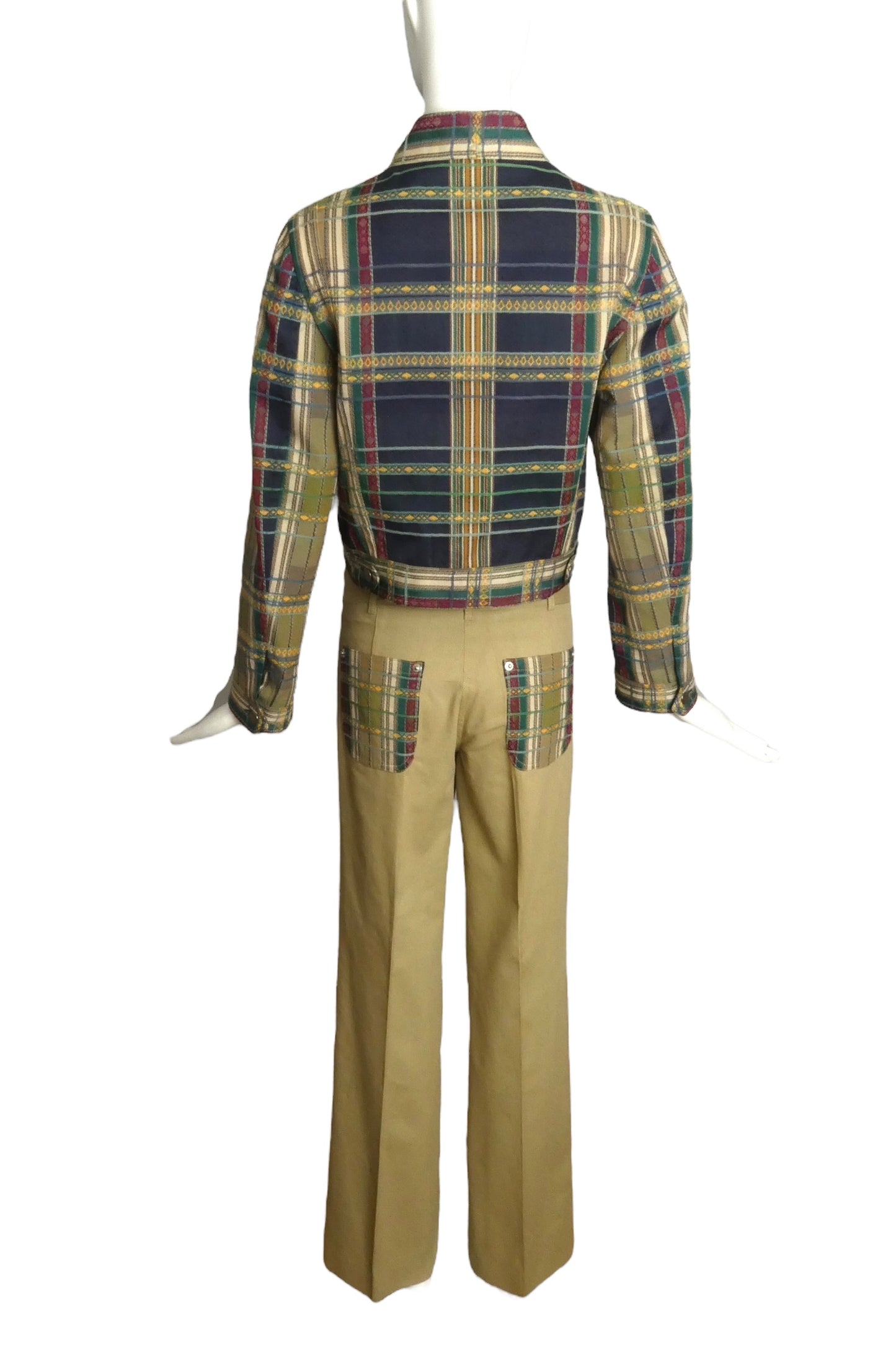 PIERRE CARDIN BOUTIQUE-1997 Cotton Brocade & Twill Pant Suit, Size-6