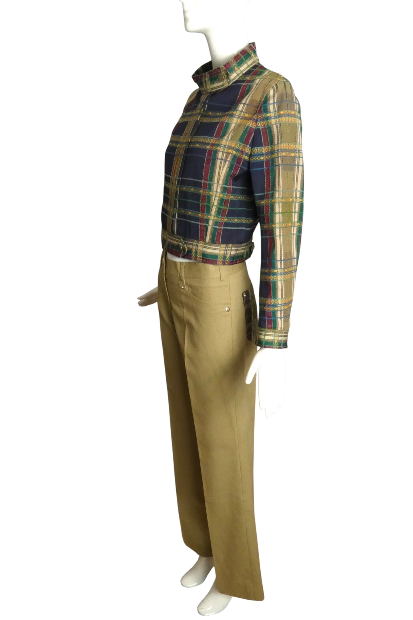 PIERRE CARDIN BOUTIQUE-1997 Cotton Brocade & Twill Pant Suit, Size-6