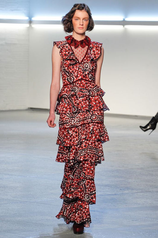 RODARTE- 2012 Tiered Polka Dot Evening Gown, Size 6