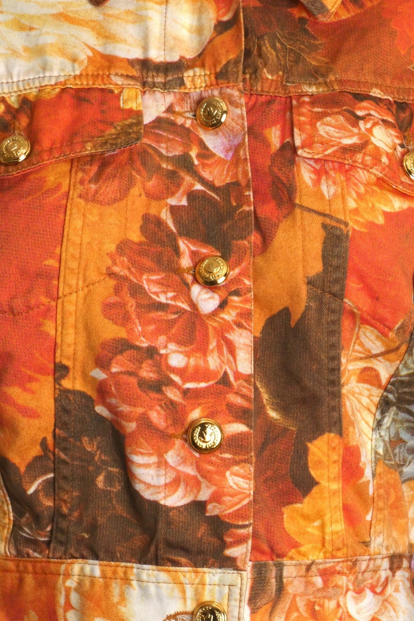 MOSCHINO JEANS- 1990s Floral Cotton S/S Jacket, Size 10