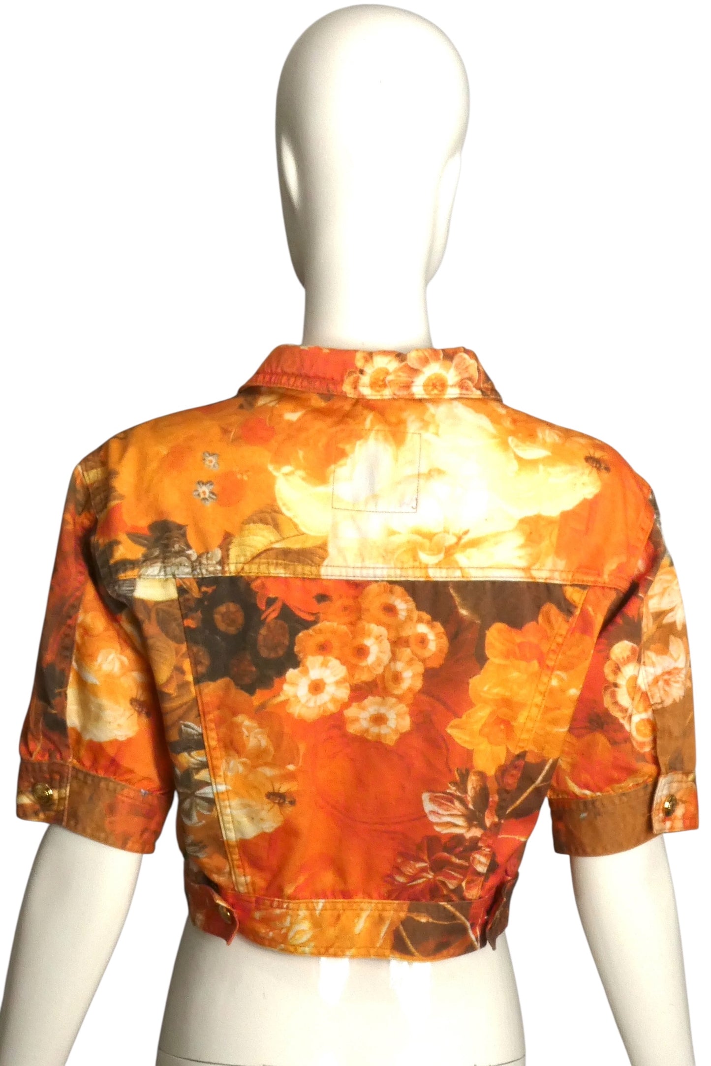 MOSCHINO JEANS- 1990s Floral Cotton S/S Jacket, Size 10