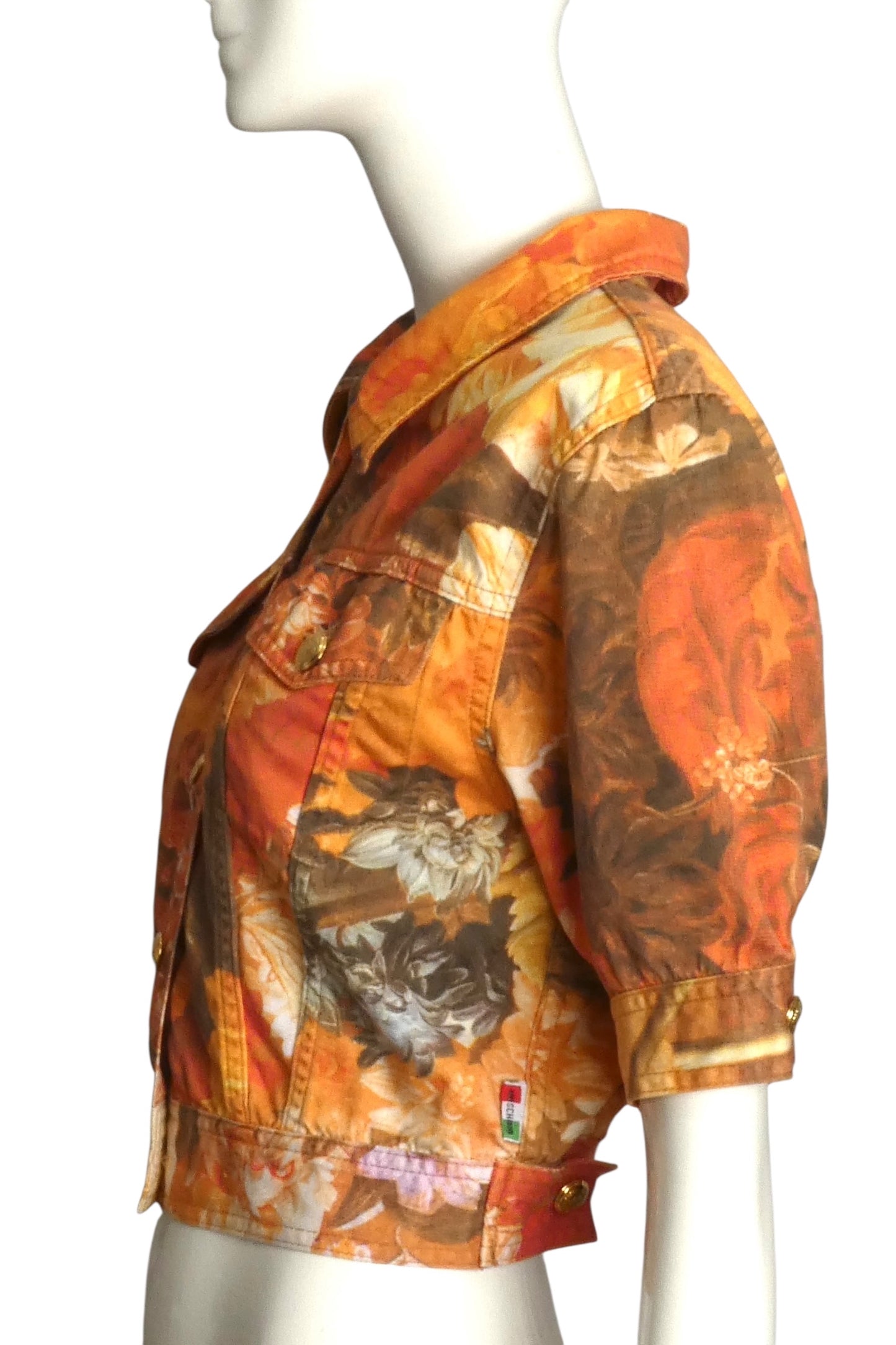 MOSCHINO JEANS- 1990s Floral Cotton S/S Jacket, Size 10