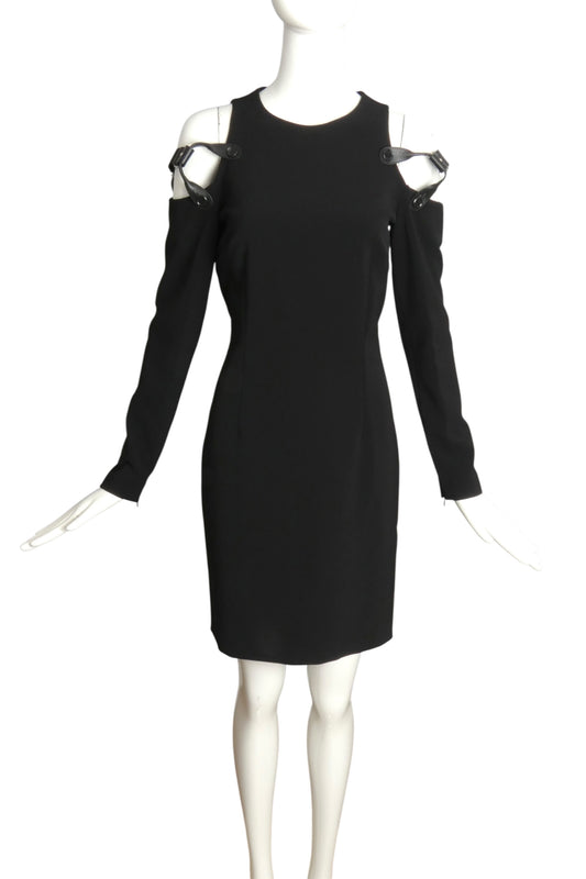 MOSCHINO COUTURE- NWT 2018 Black Crepe Suspender Dress, Size 8