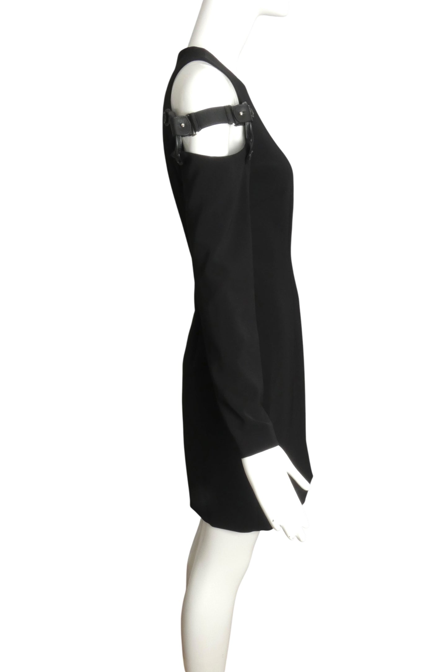 MOSCHINO COUTURE- NWT 2018 Black Crepe Suspender Dress, Size 8