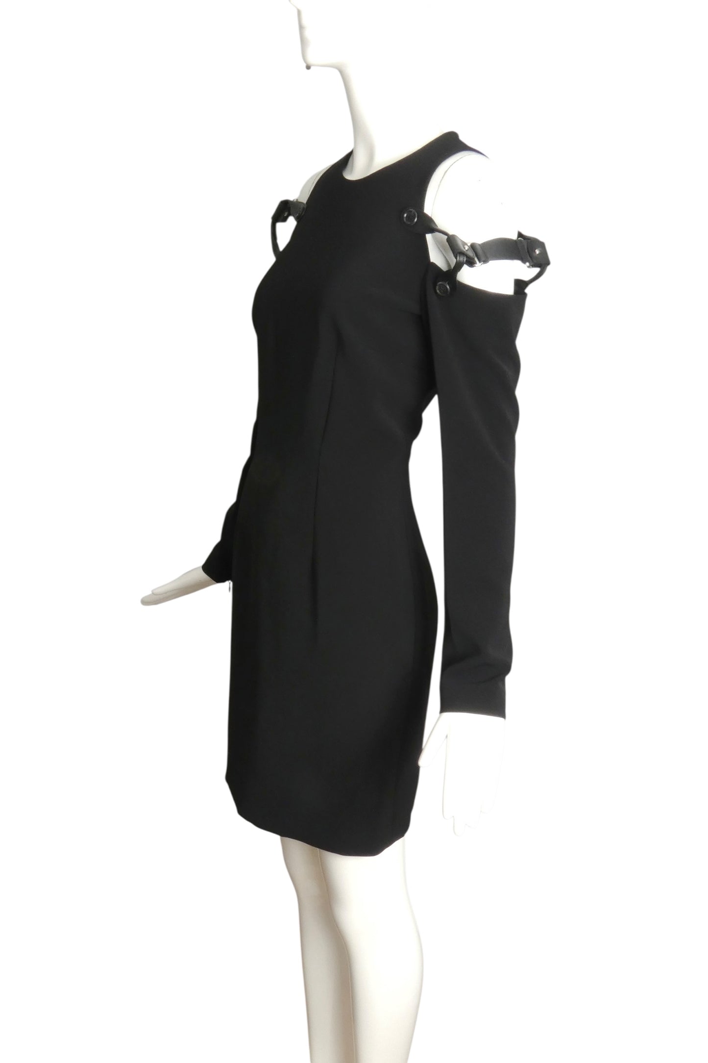 MOSCHINO COUTURE- NWT 2018 Black Crepe Suspender Dress, Size 8