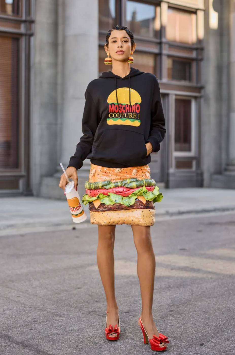 MOSCHINO COUTURE- NWT 2022 Hamburger Hoodie, Size 8