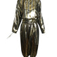 1980s Gold Striped Lame Pant Ensemble, Size 8