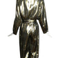 1980s Gold Striped Lame Pant Ensemble, Size 8