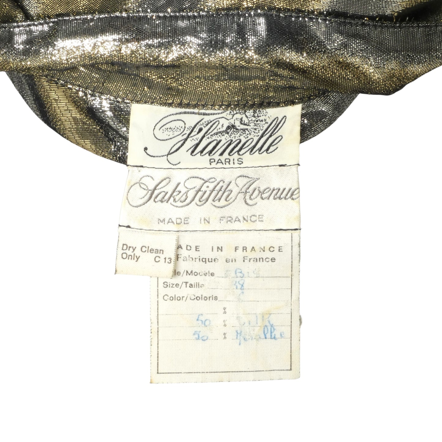 1980s Gold Striped Lame Pant Ensemble, Size 8