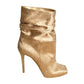 2000s NIB Crystal Satin Slouch Boots, Size-40