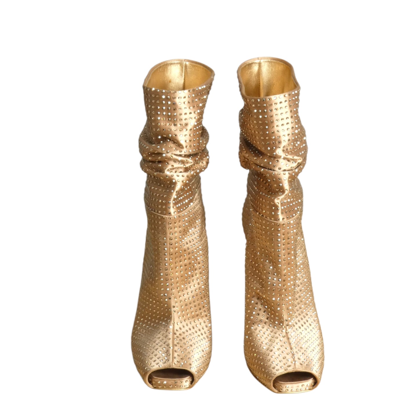 2000s NIB Crystal Satin Slouch Boots, Size-40