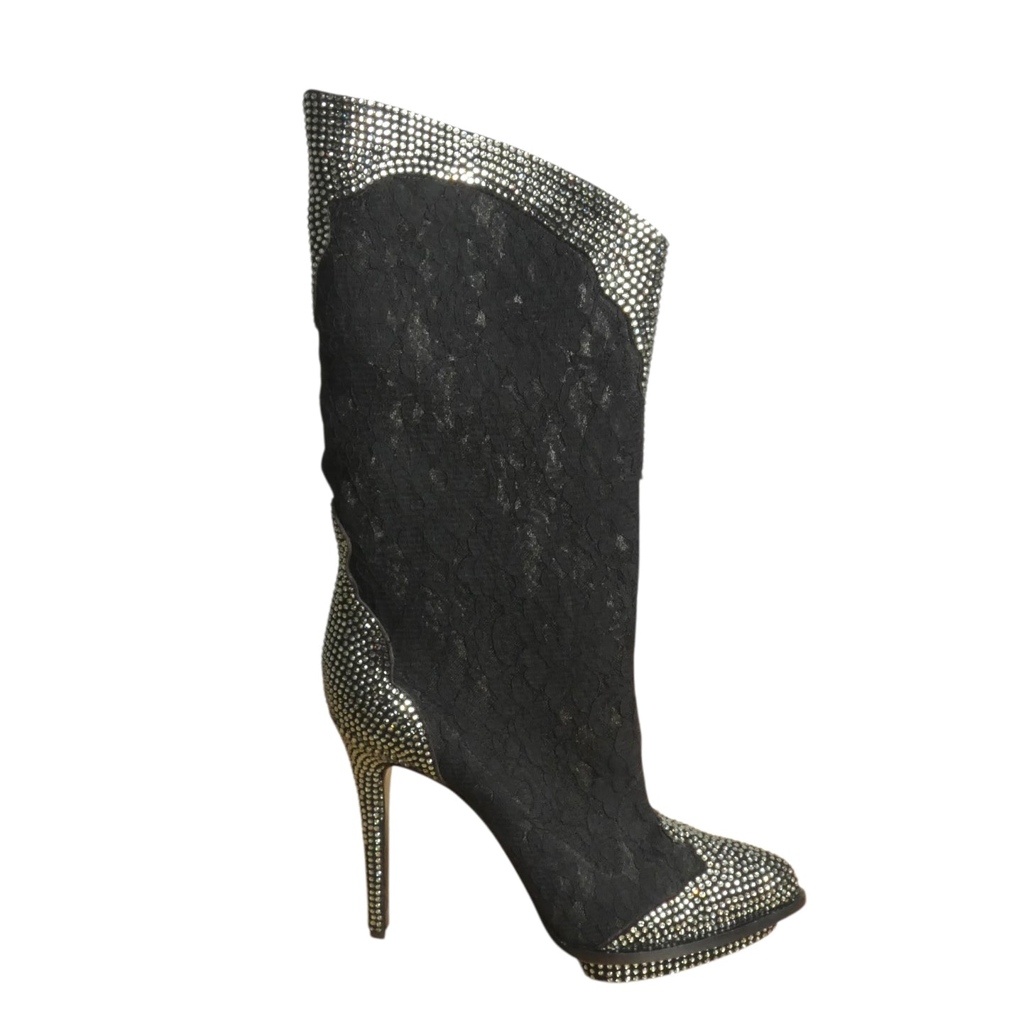 2000S NIB Crystal Lace Boots, Size-38