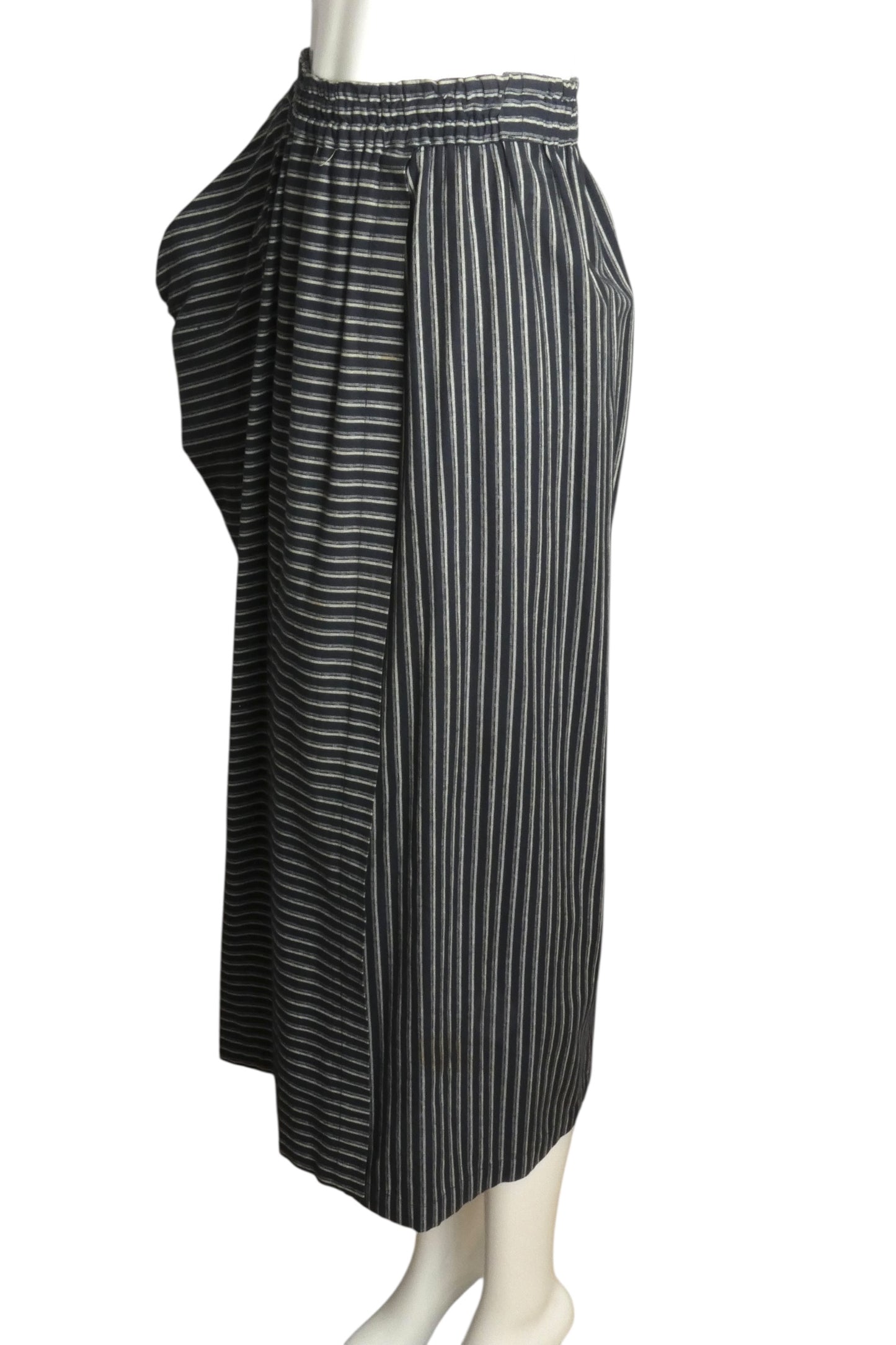 ISSEY MIYAKE- 1981 3pc Striped Cotton Skirt Ensemble, Size 8