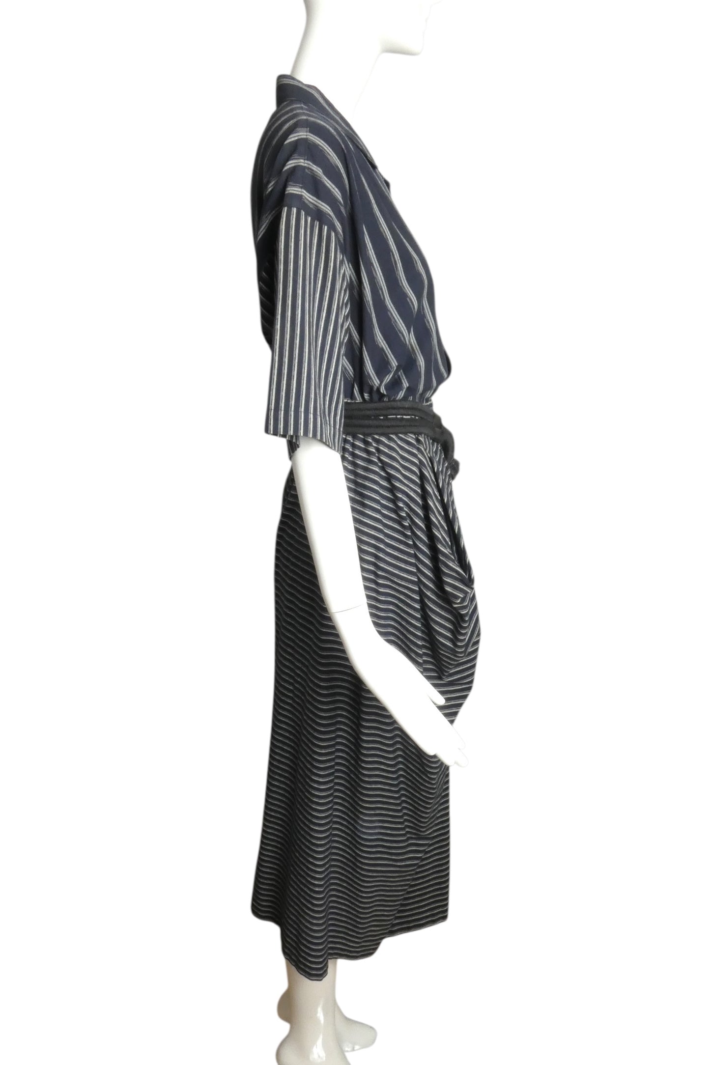 ISSEY MIYAKE- 1981 3pc Striped Cotton Skirt Ensemble, Size 8