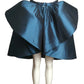 PIERRE CARDIN BOUTIQUE-2012 Blue Taffeta Ruffle Overskirt, Size-4