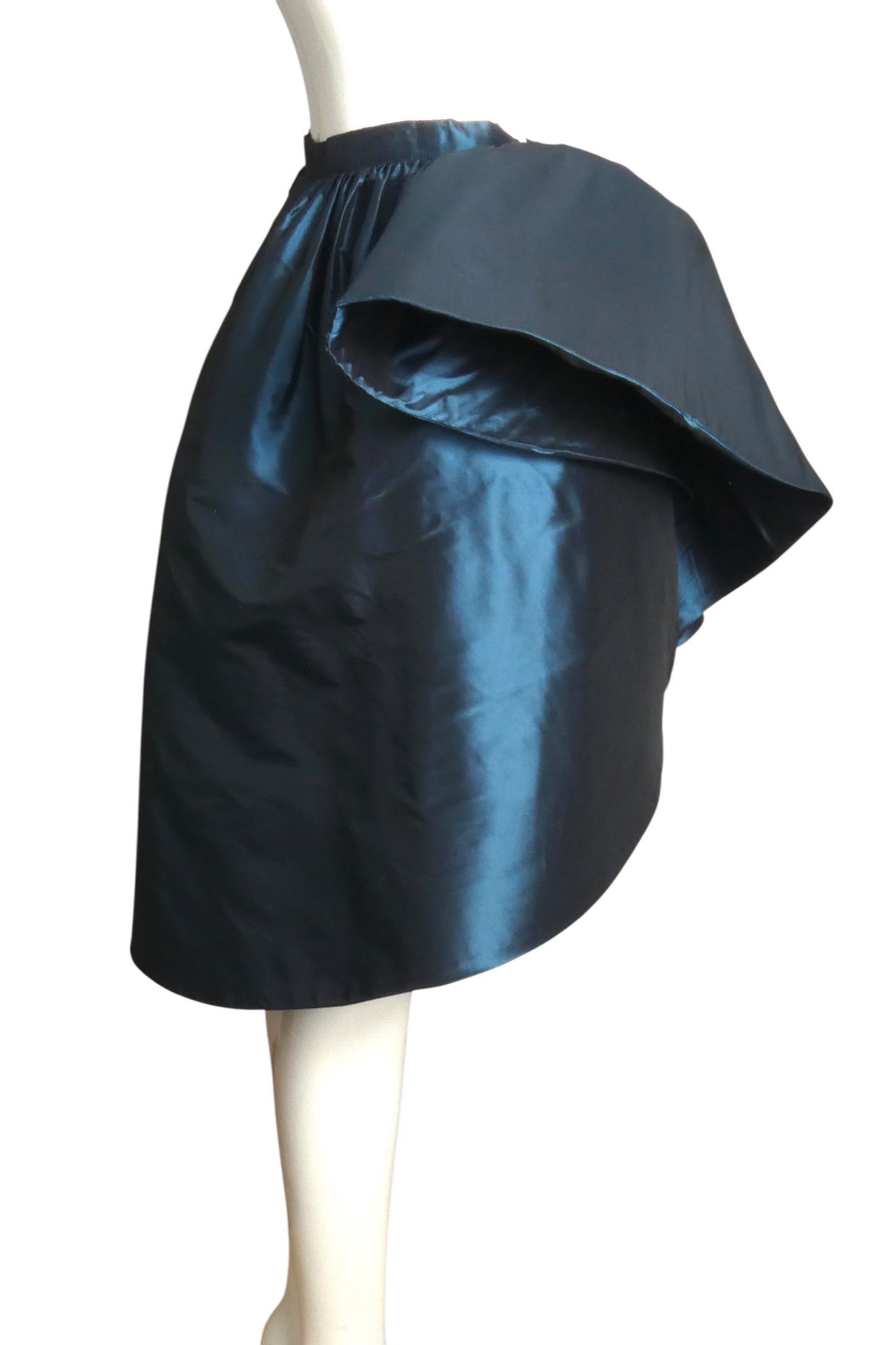 PIERRE CARDIN BOUTIQUE-2012 Blue Taffeta Ruffle Overskirt, Size-4