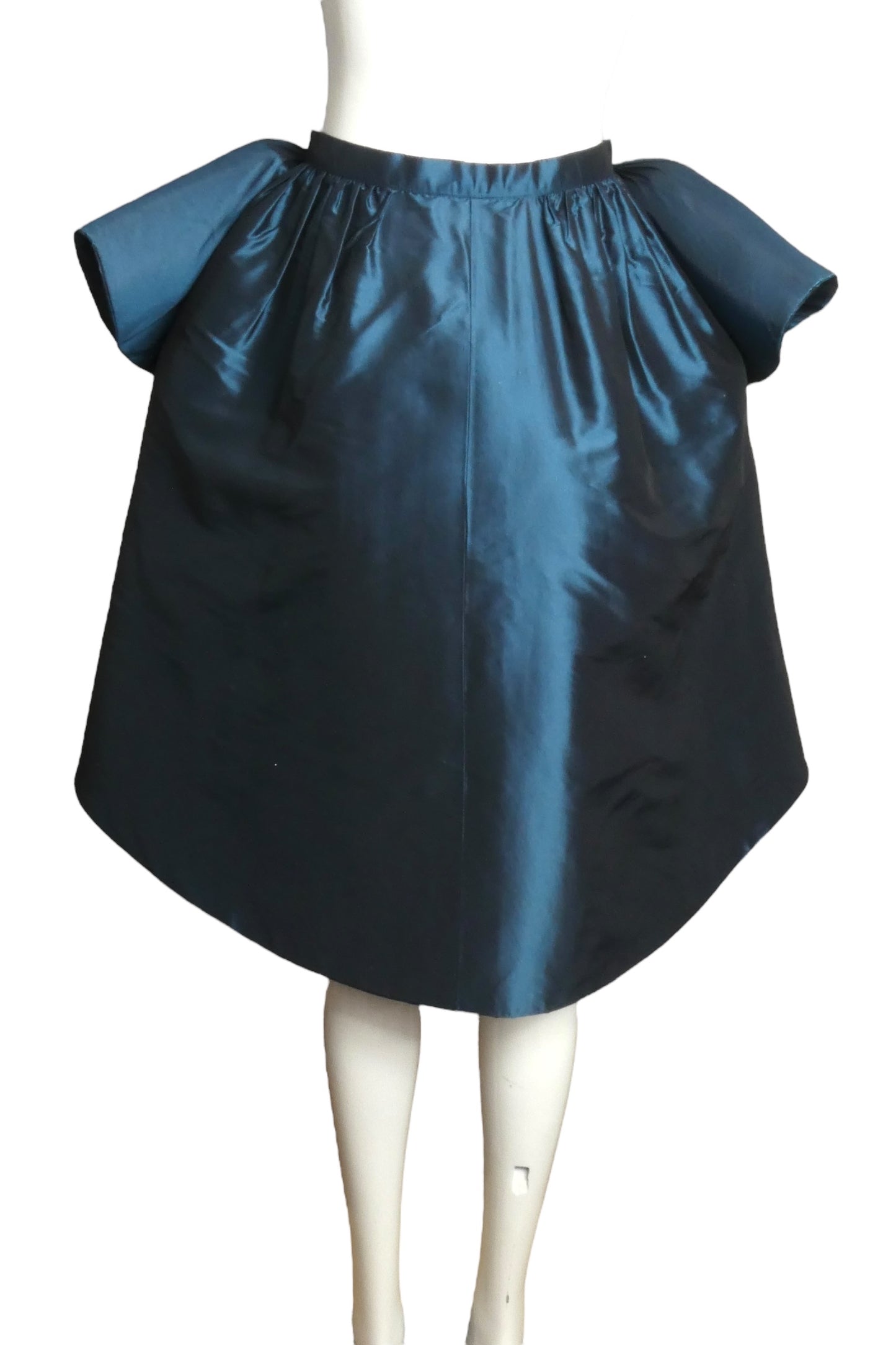 PIERRE CARDIN BOUTIQUE-2012 Blue Taffeta Ruffle Overskirt, Size-4