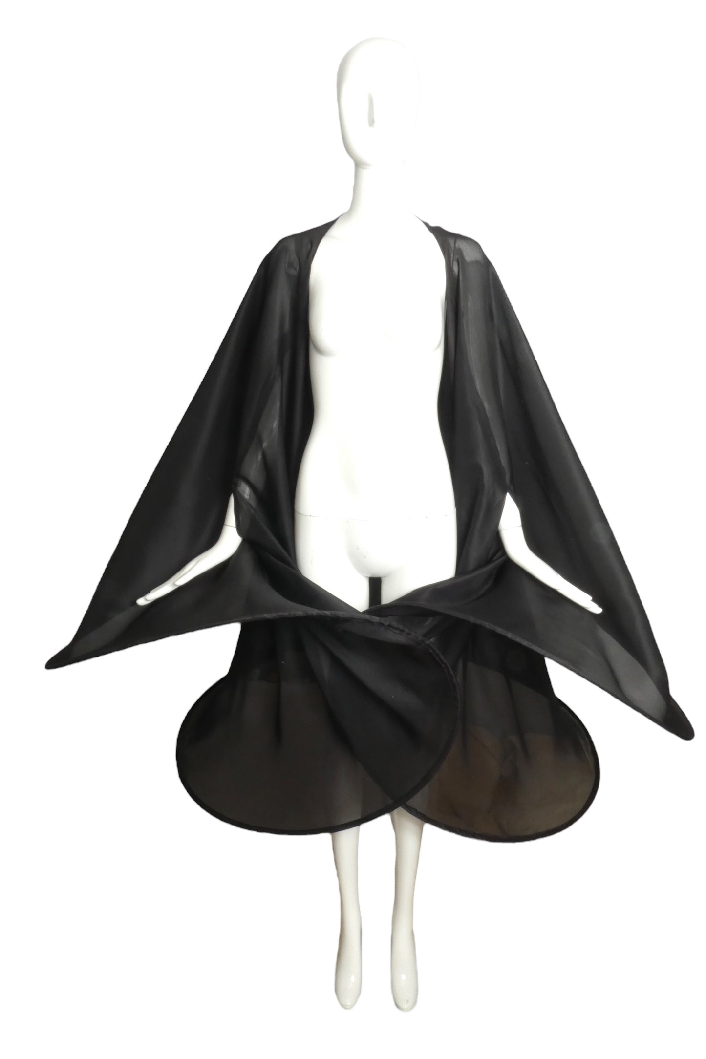 PIERRE CARDIN (HAUTE COUTURE)-2007 Black Organza Hoop Coat, Size-OS