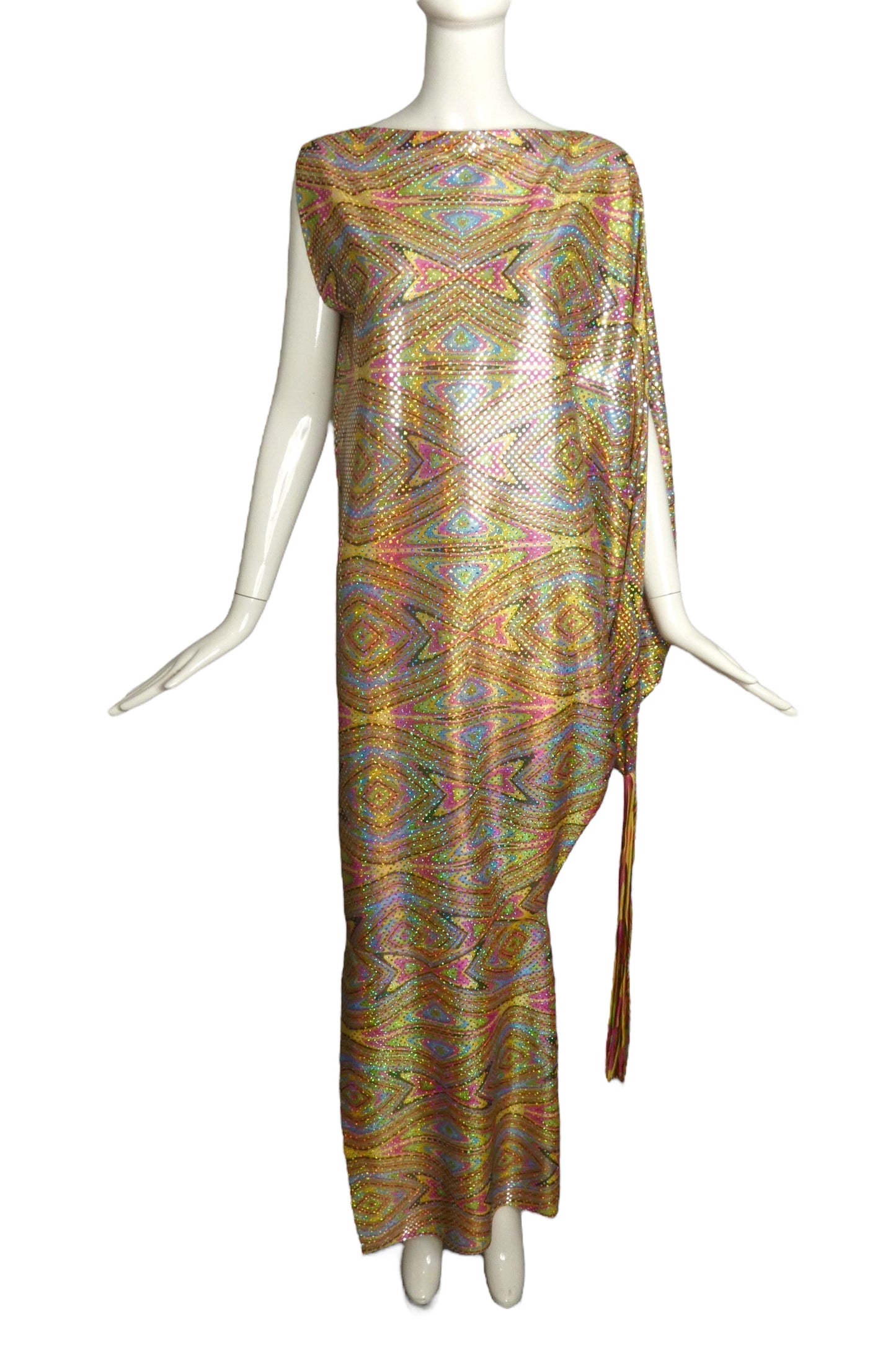 PIERRE CARDIN (HAUTE COUTURE) -2009 Printed Hologram Knit Dress, Size 6/8