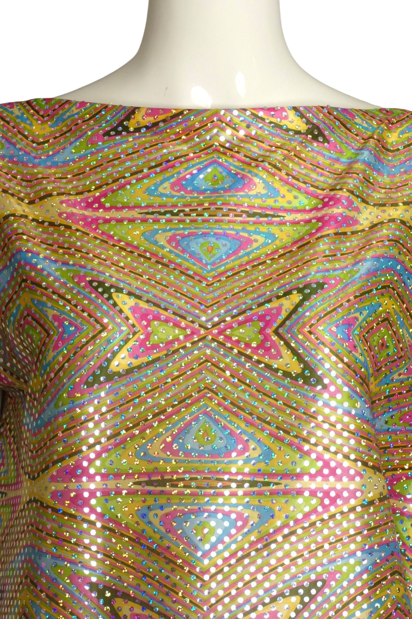 PIERRE CARDIN (HAUTE COUTURE) -2009 Printed Hologram Knit Dress, Size 6/8